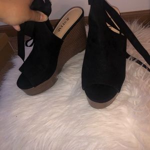 Lace up wedges